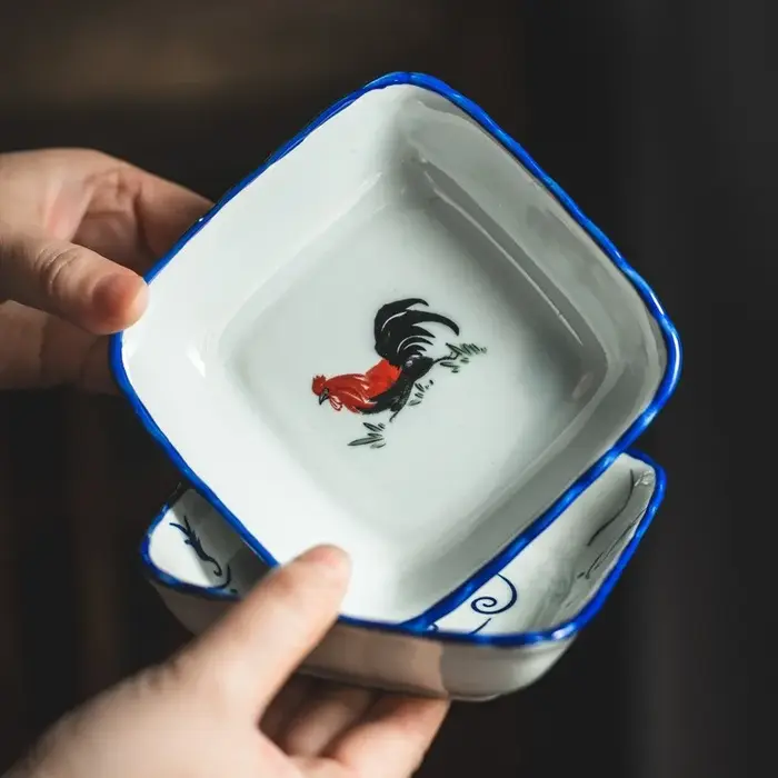 Assiette carrée de 6 pouces