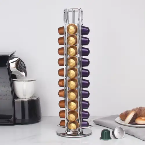 Support rotatif pour 40 capsules de café Nespresso, support de rangement pour capsules de café, étag