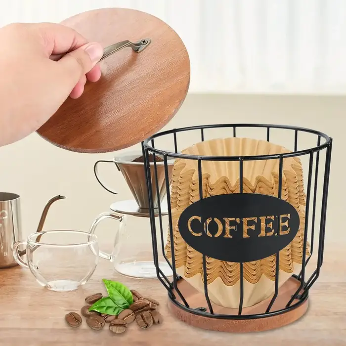 Porte-dosette de café, grand porte-filtre à café avec couvercle