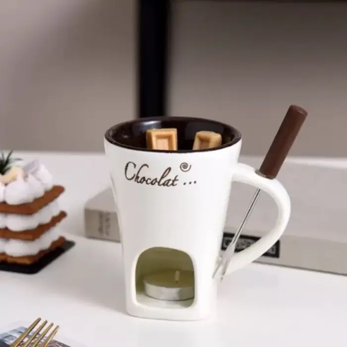Mug en céramique européen pour faire fondre le chocolat et le fromage