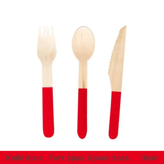 Fourcommuniste et Cuillères en Bois de Poulet, Couverts, Couteau, Décoration de ixd'Anniversaire et