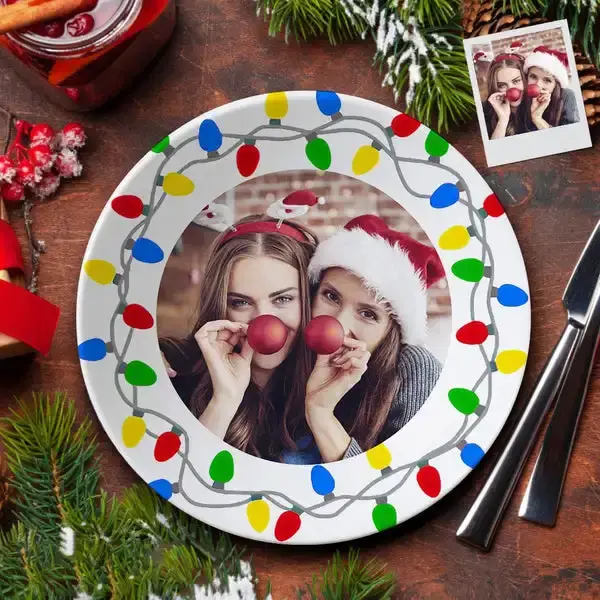 Assiette en céramique personnalisée avec support