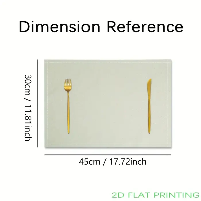 Napperons imprimés d'arbre de feuilles dorées d'impression plate 2D