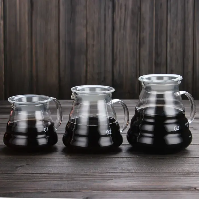 Cafetière en verre transparent 350ml 600ml 800ml