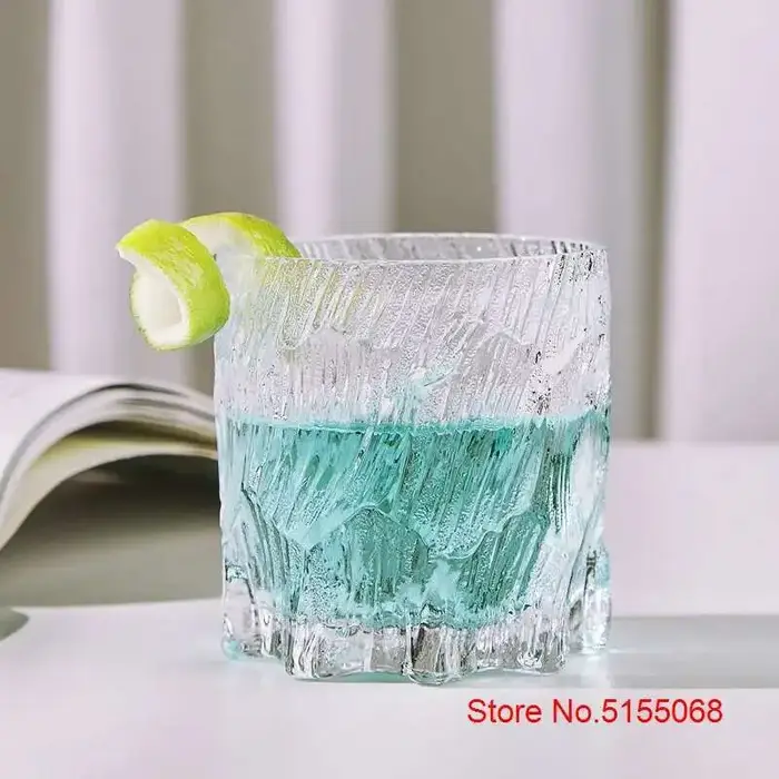 Glacier verre à whisky à l'ancienne Surface de glace mate