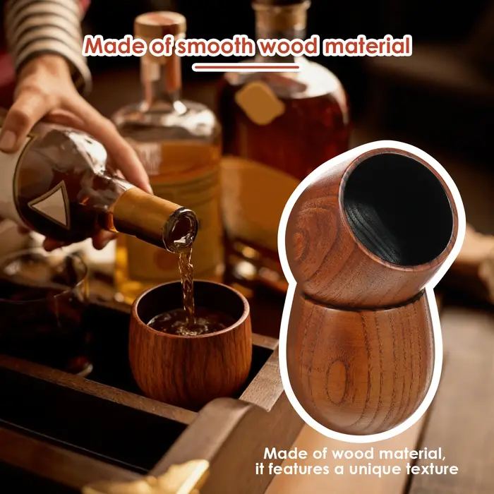 Lot de 2 verres à vin en bois de 240 ml
