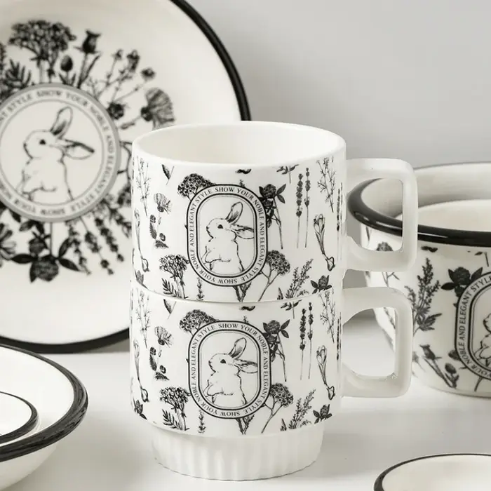 Tasses à café en céramique Animal Rabbit