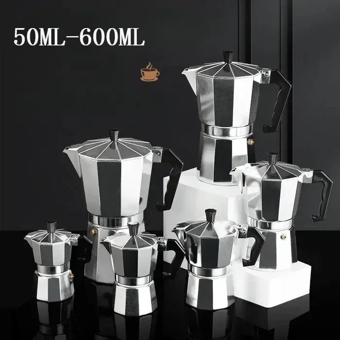 Nouveau Pot Moka en aluminium ménage 50ml-600ml poêle à Latte cafetière classique percolateur à expresso Pot d'extraction de café