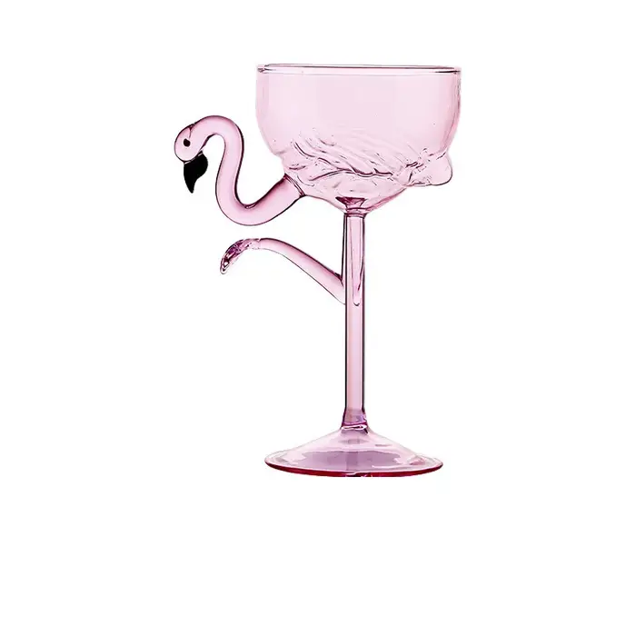 Verre à vin en forme de flamant rose