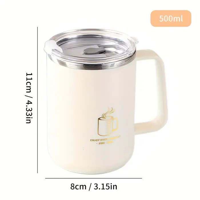 Tasse à café isolée à Double paroi, tasse à café au lait en acier inoxydable 304 avec poignée, tasse
