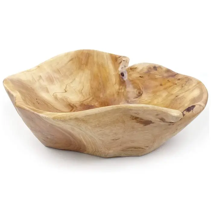 Bol de service de salade de fruits en bois