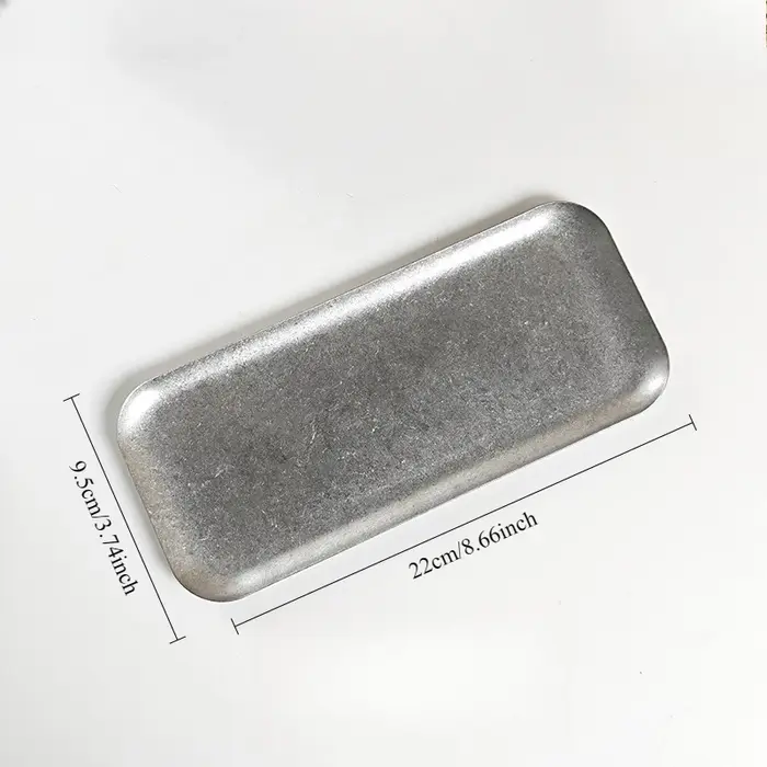 Plateaux rétro en acier inoxydable, assiettes à Sushi, assiettes à collation, assiettes à pâtisserie