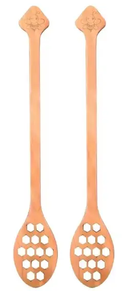 Cuillère à miel en forme de cœur en accent d'abeille, agitateur à long manche en bois, fournitures d