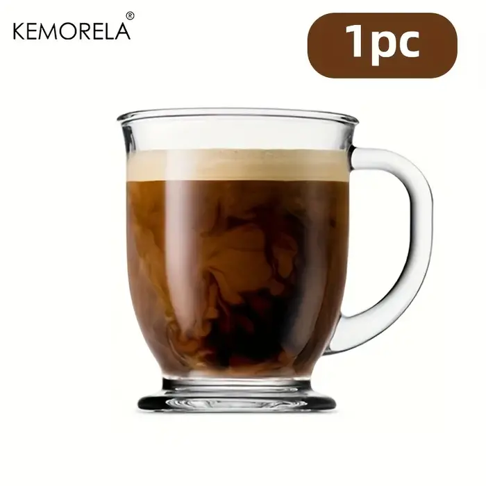 Tasse à café transparente avec poignée, tasse à Cappuccino créative, café, lait, thé, jus, usage domestique, ensemble de verres, 1/4 pièces