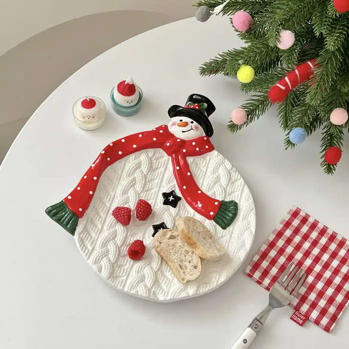 Assiette bonhomme de neige de noël