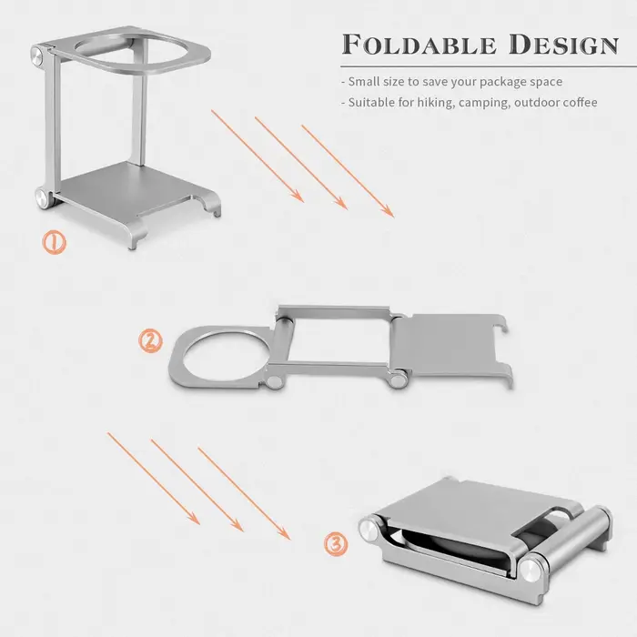 Porte-goutte à café pliable en alliage d'aluminium