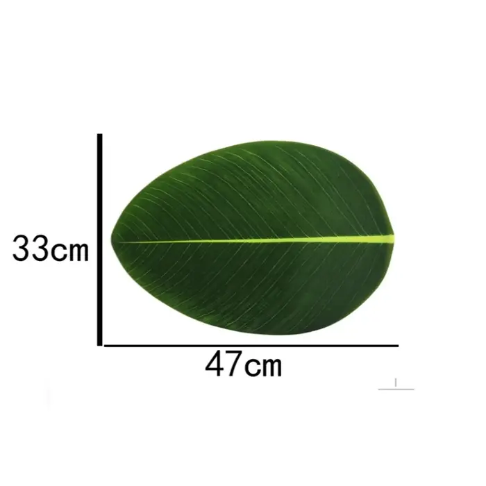 Napperon de beauté de plante verte simulée PEVA, coussin décoratif de bureau vert pour la maison, or
