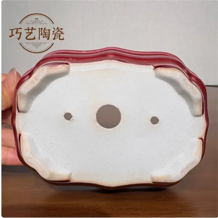 Pot de bonsaï coloré vitré en porcelaine