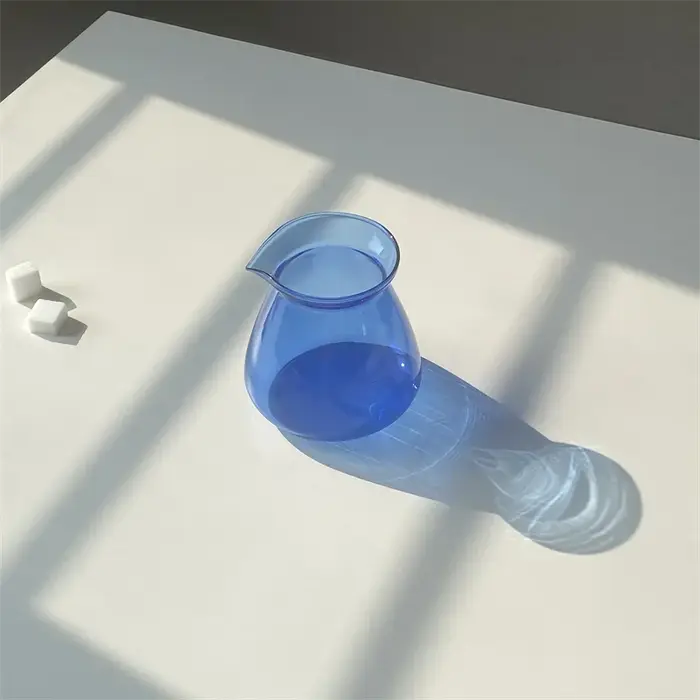 Serveur de café goutte à goutte chaud, cafetière infusée à la main, tasses claires bleu gris, tasse à café en verre à haute teneur en Borosilicate résistante à la chaleur froide