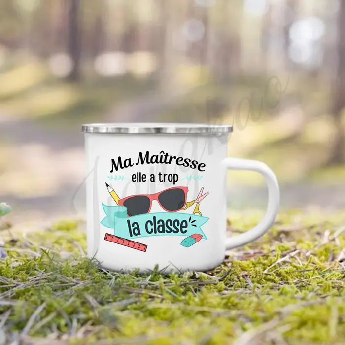 Mistresse Maitre sur les vacances imprimé tasse à café en émail boissons