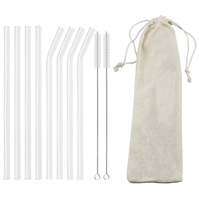 Ensemble de pailles en verre à haute teneur en Borosilicate, réutilisables et écologiques, pour Smoo