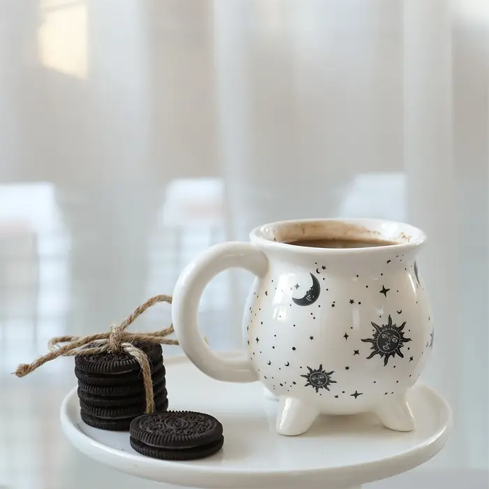 350 ml/11.8 oz soleil lune étoiles tasse à café Divination brassage en forme