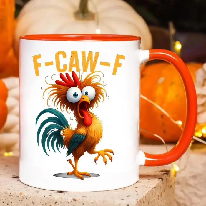 Tasse à café en céramique drôle f-caw-f poulet