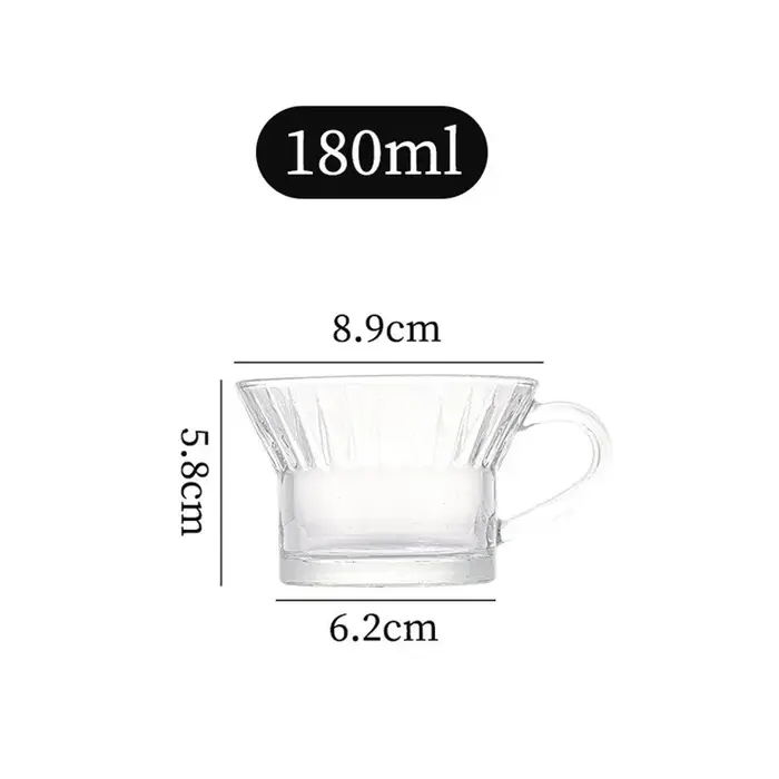 Tasse à café avec poignée, tasse en verre créative transparente, résistante à la chaleur, thé de l'a