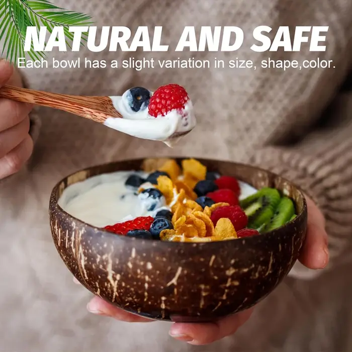 Ensemble de bols à noix de coco naturel