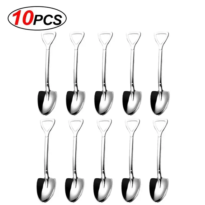 20/2x cuillères à pelle en acier inoxydable or argent Mini cuillère à café fruits crème glacée