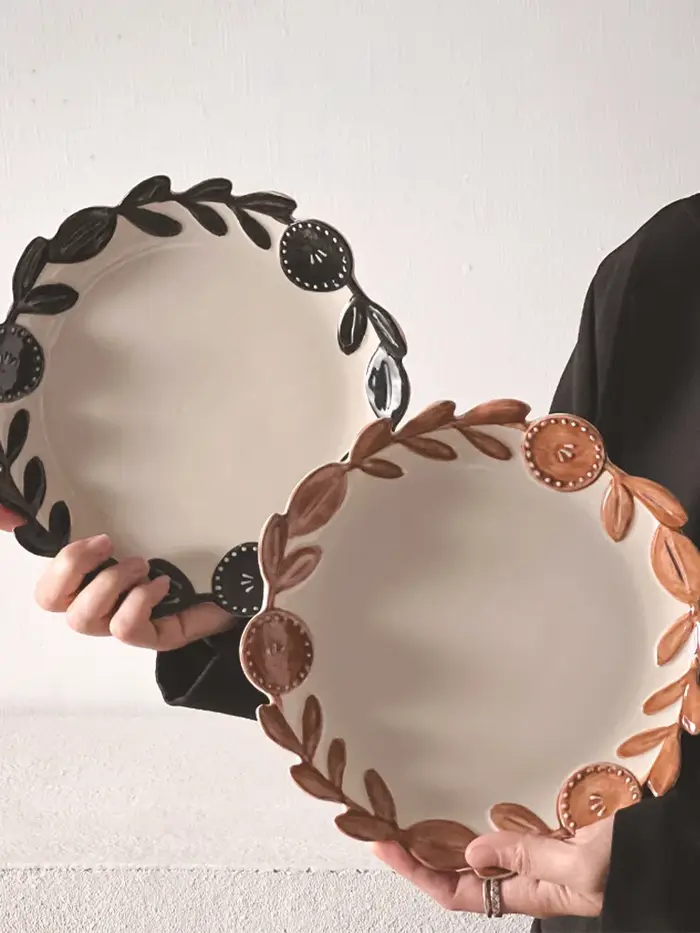8 pouces rétro fruits assiette peu profonde