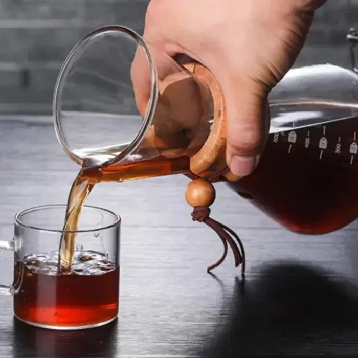 Bouilloire à café en verre avec filtre en acier inoxydable