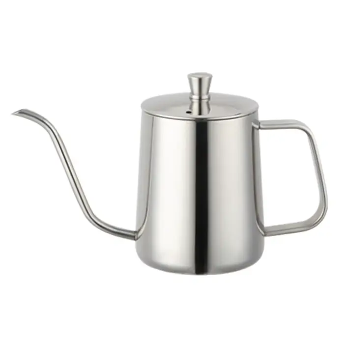 Bouilloire à café en acier inoxydable noir argenté