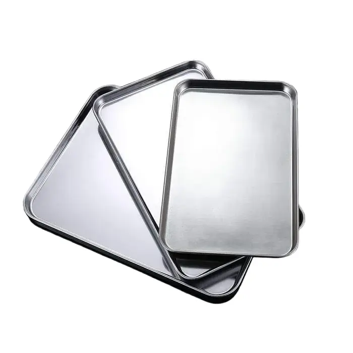 Plateau de service rectangulaire en acier inoxydable pour nouilles de riz