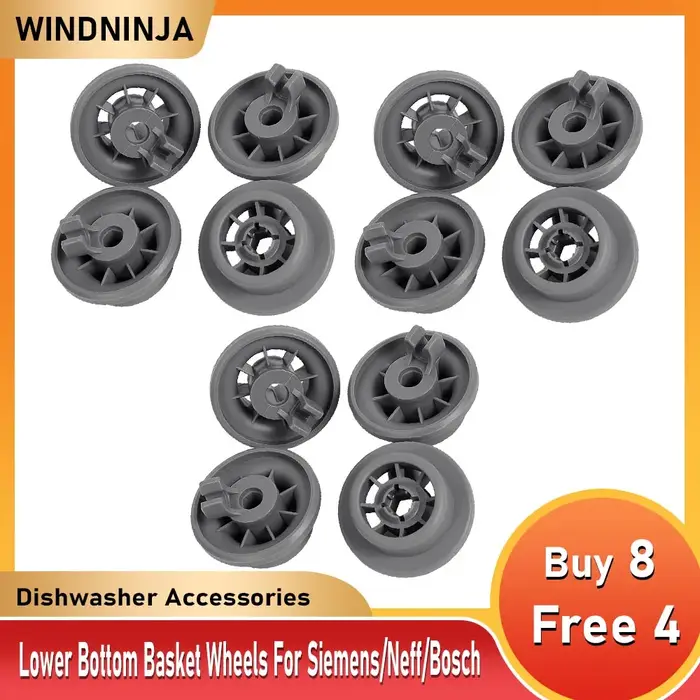 12 pièces lave-vaisselle panier rouleau panier inférieur roues pour Bosch pour Balay pour Siemens po