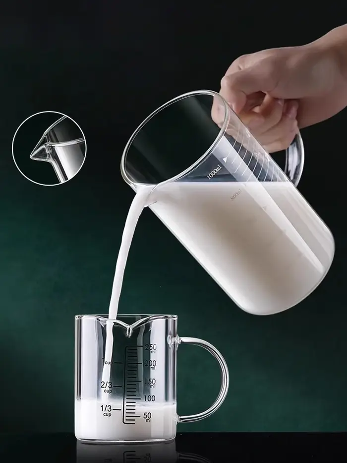 YWDL 1 pièce Tasse à mesurer en verre avec poignée
