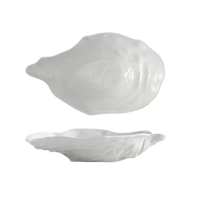 Vaisselle en céramique, assiette à sashimi, forme de coquille d'huître, plat de rangement créatif, m