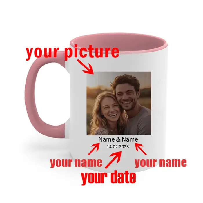 Mug photo personnalisé avec texte |   Mug à café personnalisé avec photo, cadeau pour elle |   Tasse