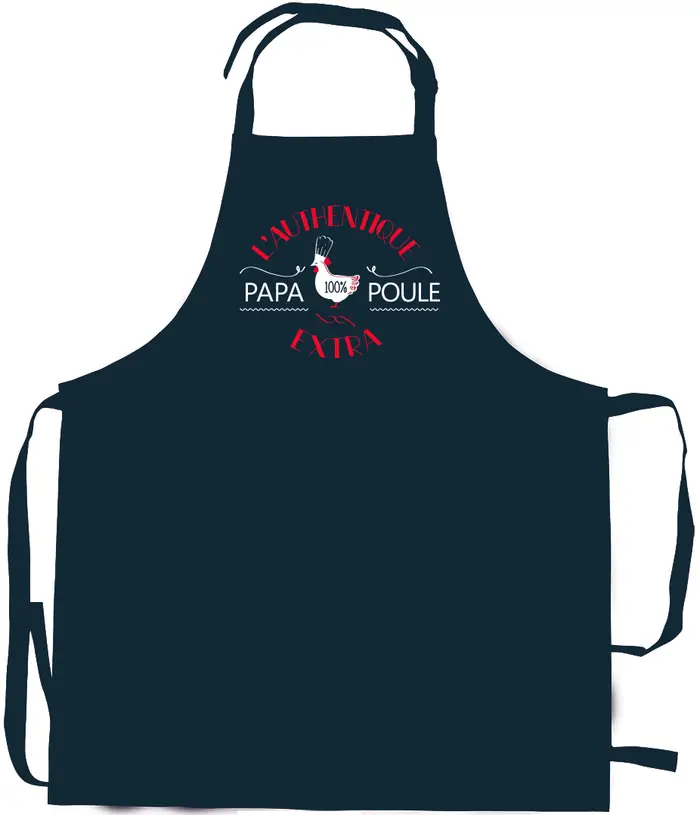 Tablier de cuisine Papa poule recycl Indigo 72 x 90