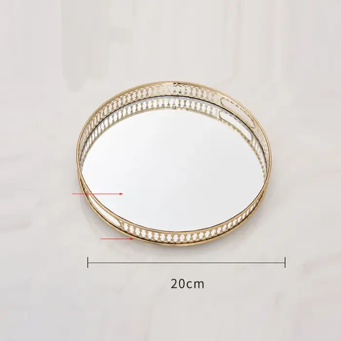 Plateaux décoratifs en verre miroir vintage, assiette de fruits rectangulaire ou ronde, présentoir d