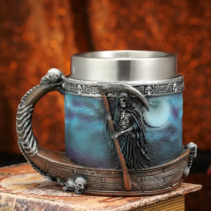 Tasse de la Série Grim Reaper en Acier Inoxydable et Résine