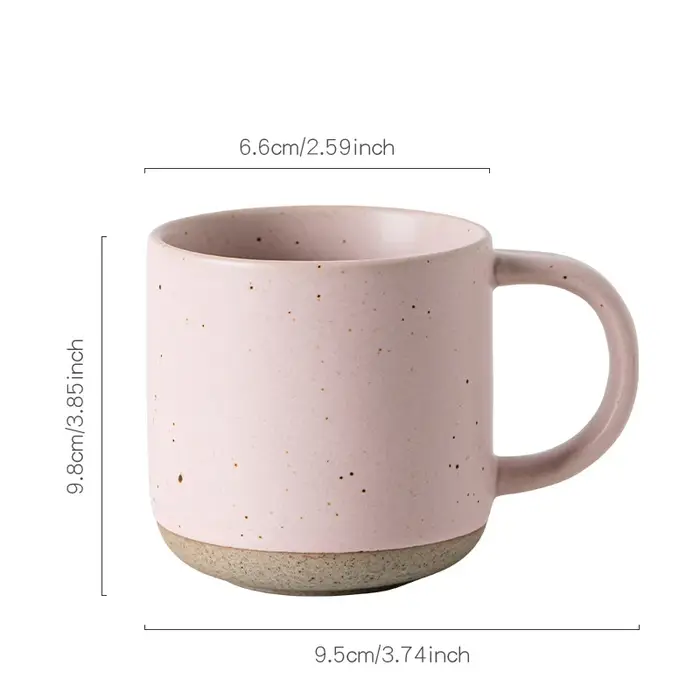Tasses à café en céramique givrée blanches, design moderne personnalisé, petites, avec base non vern