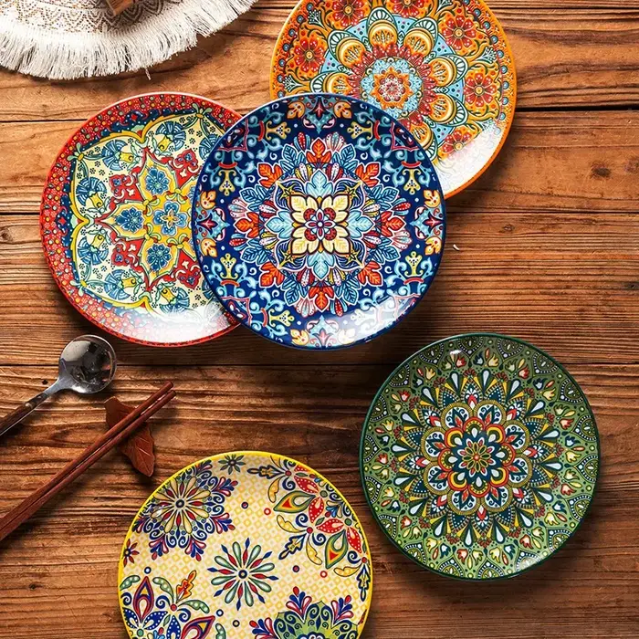 Assiettes en céramique Vintage 8 pouces