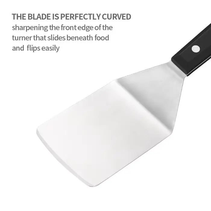 Spatule de plaque en acier inoxydable, tourneur de crêpes, Hamburger, Smasher, grattoir, tourneur de