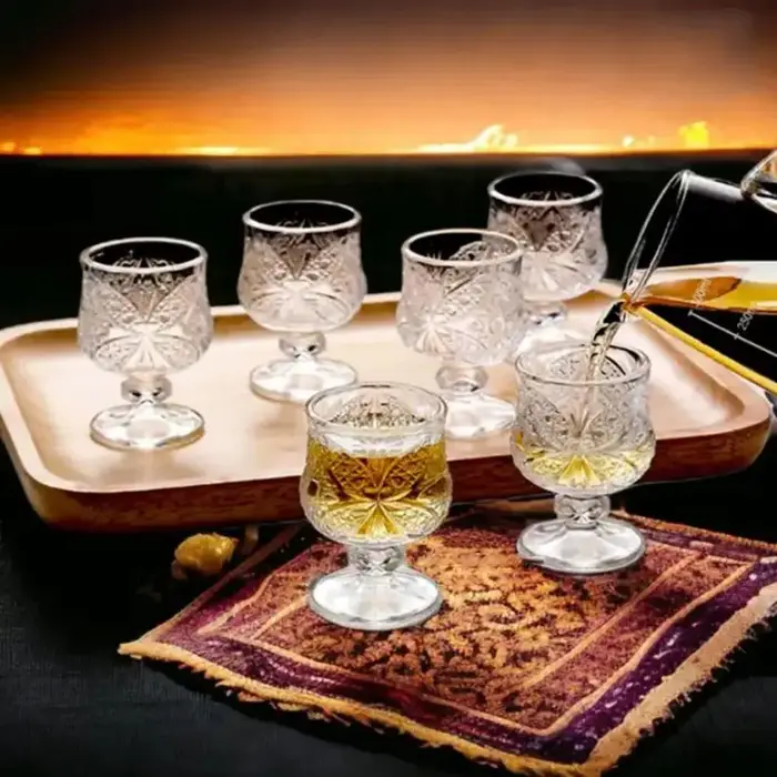 6 pièces créatif Vintage sculpté verre tasse Mini fruits liqueur