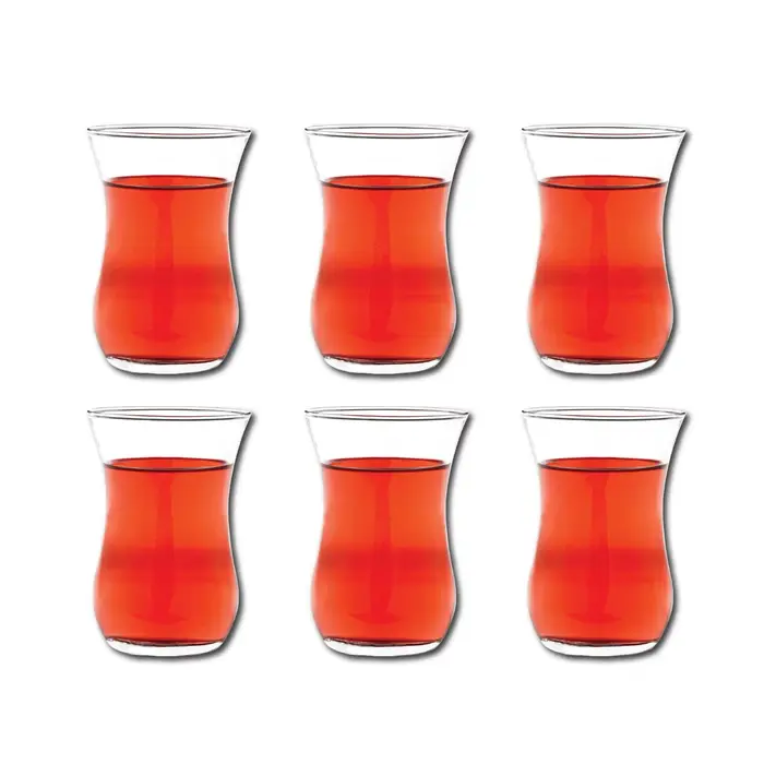 Ensemble de 6 verres à thé turcs authentiques, tasses à thé traditionnelles de 4 oz, thé élégant et
