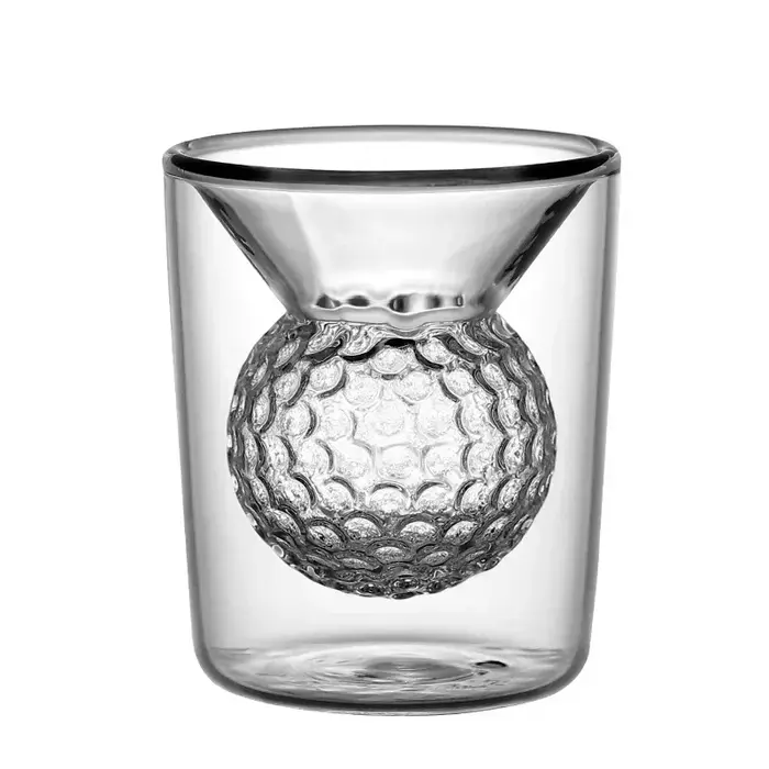 Verre à liqueur à double paroi pour whisky, verre à balle de golf, verre à boire des spiritueux, caf
