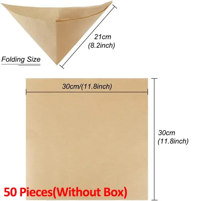 Papier filtre à café CHEMEX pré-plié 30x30cm, carré, en pâte de bois naturelle, pour café filtre à d