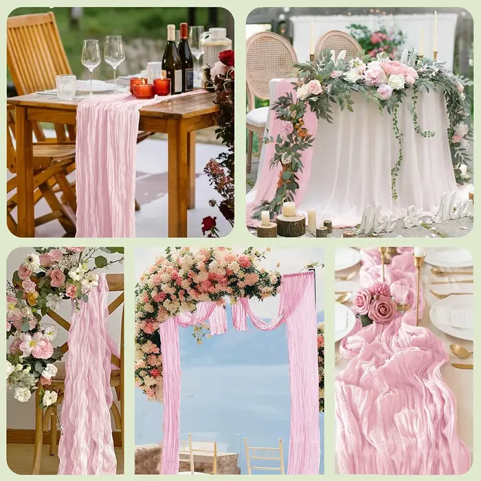 Chemin de Table en gaze transparente style Boho