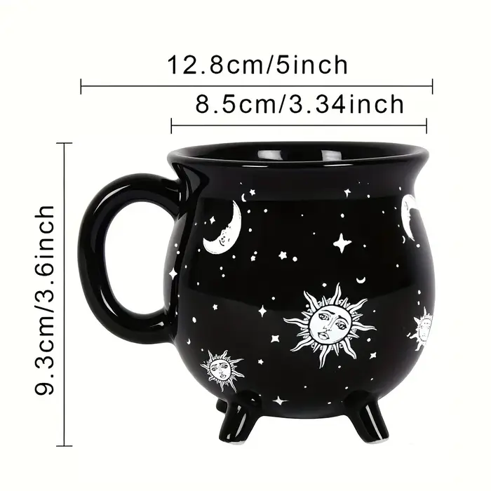 350 ml/11.8 oz soleil lune étoiles tasse à café Divination brassage en forme